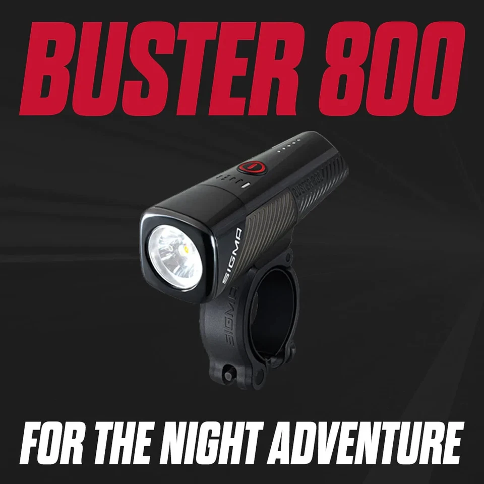 Luz delantera para bicicleta Sigma Buster 800 800 lúmenes USB-C, 5 modos, IPX4, montable Foto 3 de 4