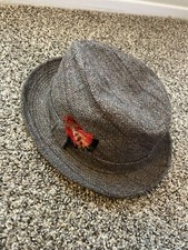 KANGOL England Wool Fedora With Feather Size Large Vintage Union Made New Nwt
