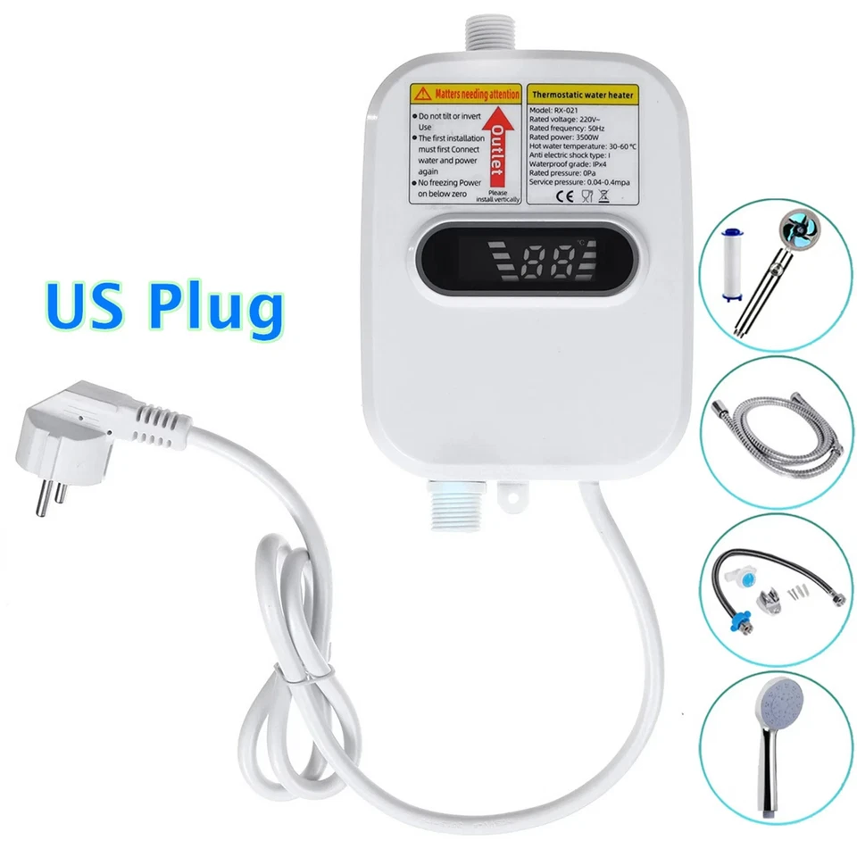 OYAJIA Heater Shower Water Electric Bathrooms^ Heater 3500W Water Tankless Instant Hot