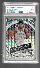 2019 Panini Mosaic Refractor-Overdrive ^11- Kyrie Irving- Nets-PSA Mint 9