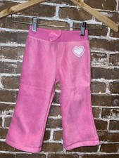 NEW BABY GAP TODDLER GIRLS 18-24 MONTHS PINK FLEECE SWEAT JOGGING PANTS HEART