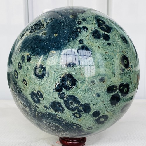 Natural Eye Green Kambaba Jasper Stromatolite Crystal Sphere Ball 5020G - Picture 7 of 12