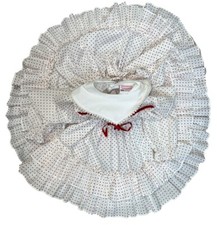 Vintage Martha s Miniatures Ruffled Red Polka Dot Circle Dress Girls Sz 6X