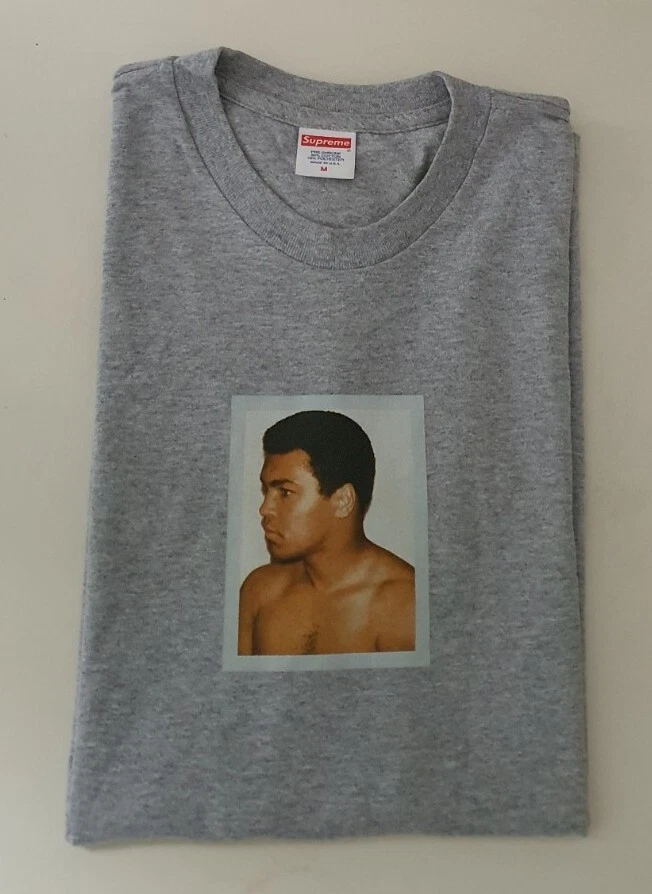 T shirt SS16 Supreme AliWarhol gris chiné taille M moyen Muhammad Ali