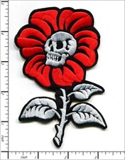 18 Pcs Embroidered Iron on patch Skull Flower 80x120mm AP021fK
