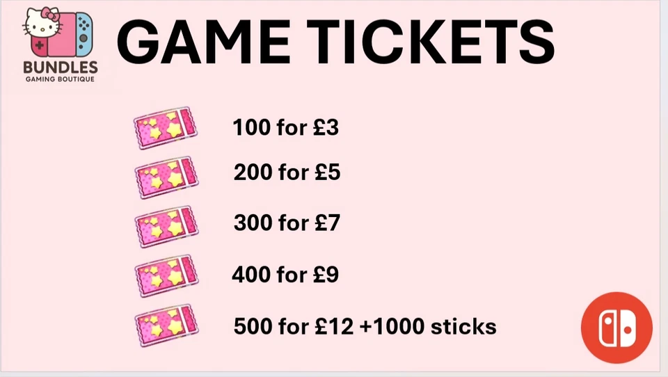 Hello Kitty Island Adventure Game Tickets SWITCH