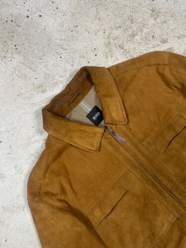 Hugo Boss Goat Skin Leather Suede Jacket Distressed 54 - Picture 10 of 19