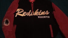G-III NFL Washington Redskins Leather Jacket Size Large, Suede (Like New)