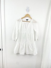 J.Crew S White Shift Boho Long Sleeve Mini dress Women’s Small