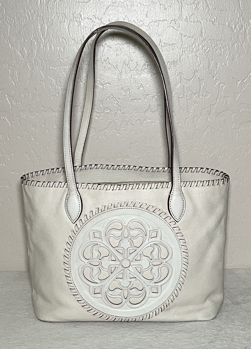 Brighton FERRARA White Emilia Medallion Medium Size Handbag Tote