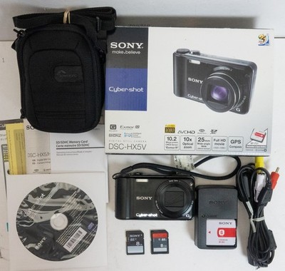 Sony Cybershot DSC-HX5 10MP Digital Camera x10 Zoom + Accessories CLEAN TESTED