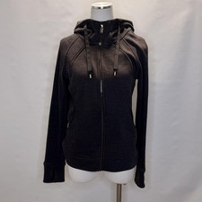 Lululemon Scuba Hoodie Womens 8 Gray Fleece Full Zip Thumbholes Sweatshirt