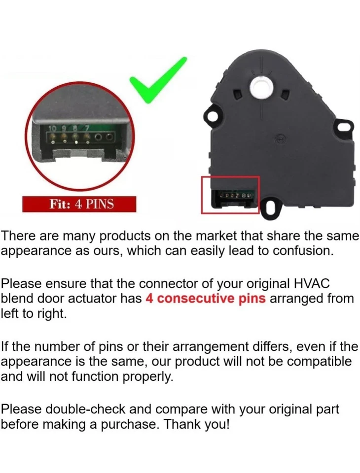 HVAC Heater Blend Door Actuator for Chevrolet C/K 1500 2500 3500 Buick Pontiac Foto 3 de 4