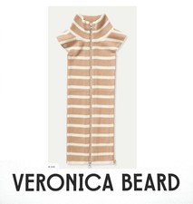 VERONICA BEARD Dickey Jacket Insert Women Brown Ivory Stripe UPTOWN Cashmere NWT