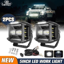 COLIGHT 5"inch Side Shooter LED Work Light Bar Cube Pods w/DRL Fog Driving Lamps