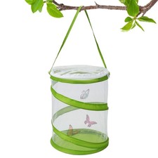 Butterfly Habitat Insect Cage - Round Pop Up Mesh Net 6.3 x 7.9 Inches Tall