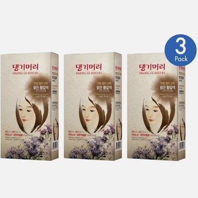 3er Box Daeng Gi Meo Ri Heilkräuter Haarfarbe Farbe (hellbraun) + Spur