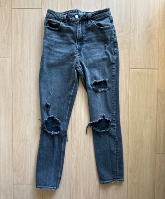 Abercrombie & Fitch Simone High Rise Slim Black Jeans Size 27 (4R) Grunge