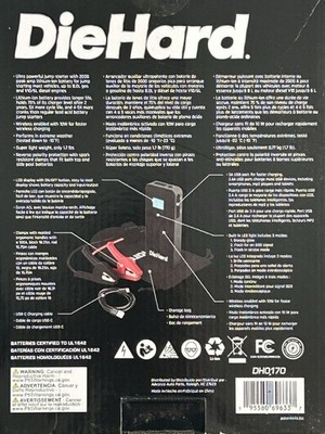 Diehard DH0170 Power Pack / Jump Starter Platinum for sale online