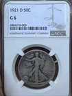1921-D WALKING LIBERTY HALF DOLLAR ✪ NGC G-6 ✪ 50C GOOD 06 COIN