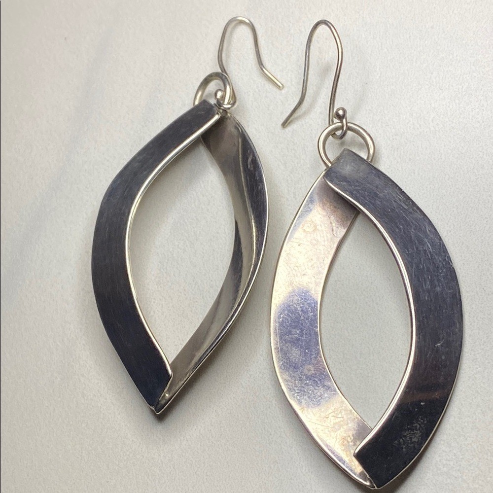 Solid Sterling Silver Earrings 925 - image 3