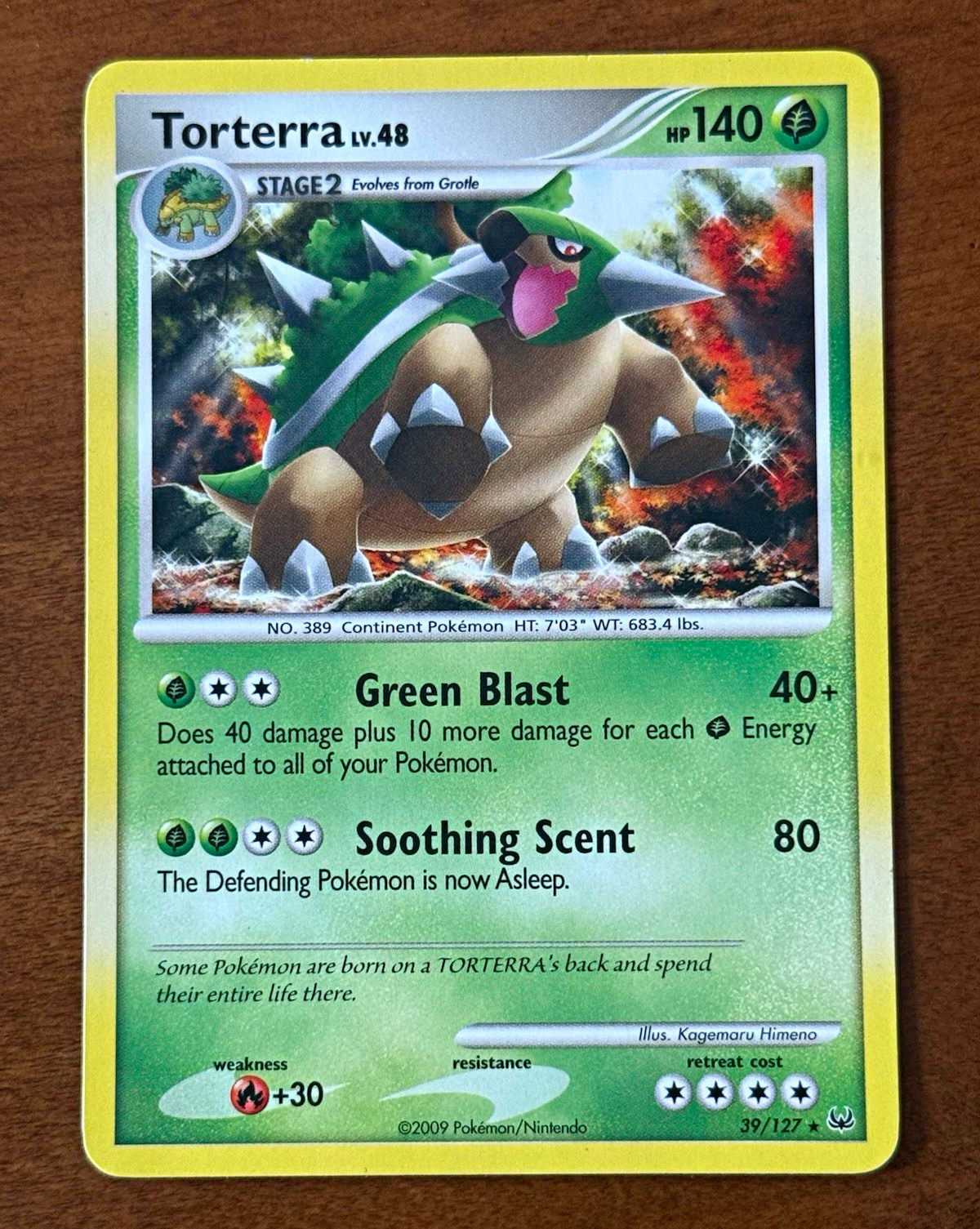 Torterra 39/127 Platinum Holo Rare Pokemon TCG Pokemon 140 HP Stage 2 2009