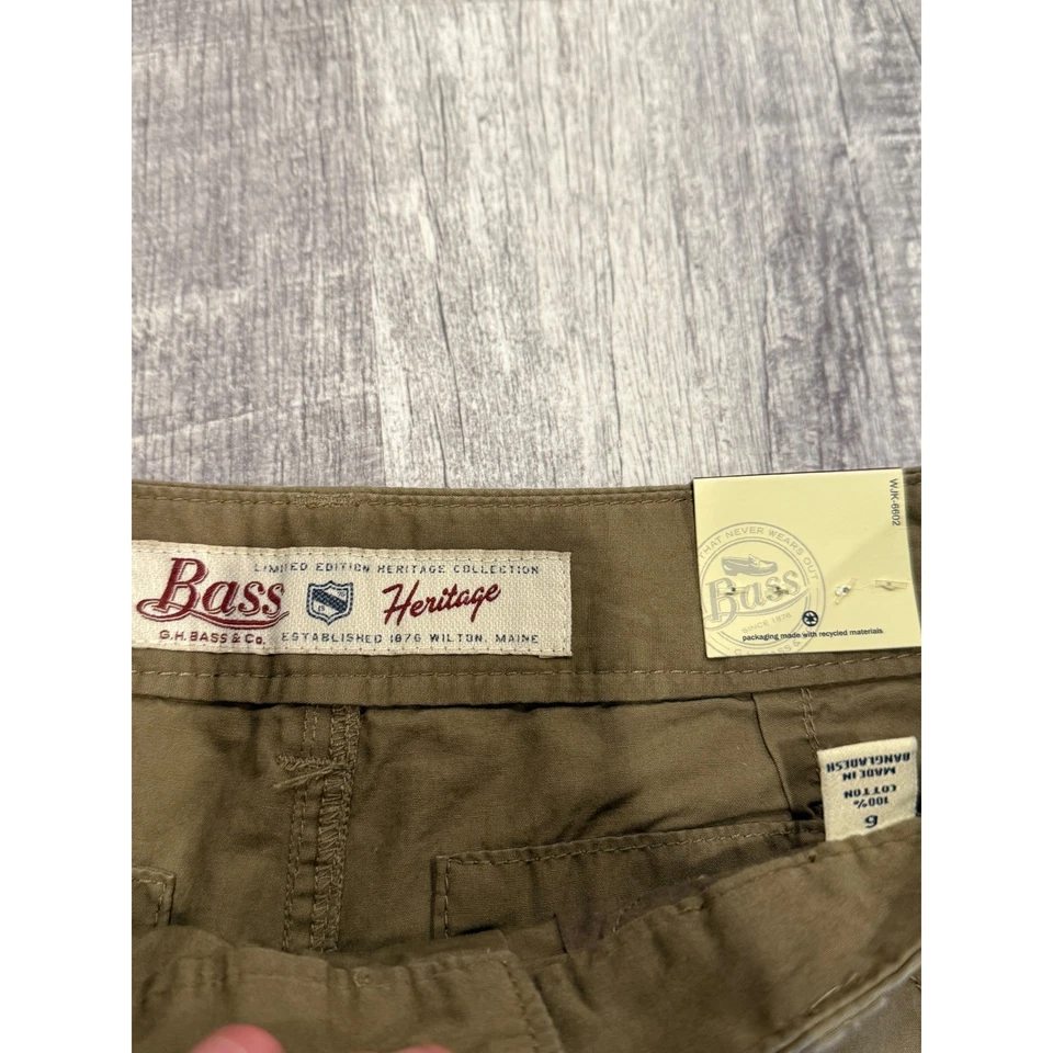 Pantalones capri Bass Heritage Collection para mujer cargo marrón cañón talla 6 Foto 2 de 4