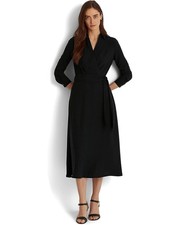 Lauren Ralph Lauren Day Dress Women's 12 Lighthouse Navy Faux Wrap Belted RED790