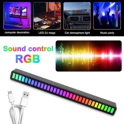 Car Atmosphere Strip Light Bar LED RGB Music Sync Sound Control Rhythm Lamp USB
