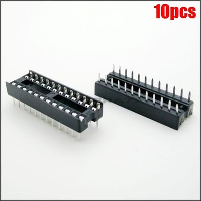 10Pcs Narrow Solder Type 24 Pin DIP-24 Dip Sip Ic Sockets Adaptor New Ic qs