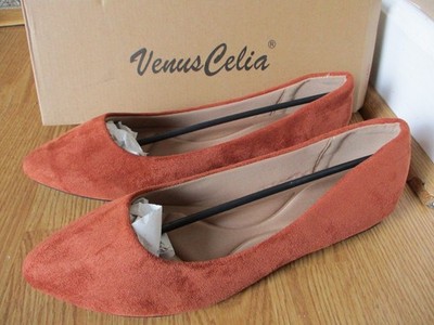 Venus Celia Womens Size 11 Medium Suede Flat Tan Slip On Shoes