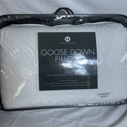 Hotel Collection European White Goose Down Firm Support Standard Pillow The Pair - Picture 3 of 4