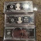 3 - 4 Ounce .999 Silver Bar $20, $2 1997 and colorized 2001 with cases