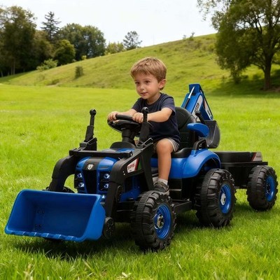 24V Kids Ride-On Tractor w/ 4-in-1 Attachments & Parent Remote Control