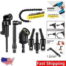 Bendable 105° Right Angle Drill Adapter Set - 10-in-1 Screwdriver Bits Included