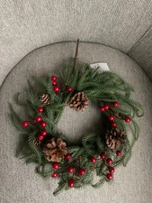 Kirkland's Christmas Mini Wreath in "Red Berr" Pinecones Seasonal Decor