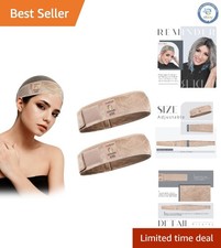 2-Piece Adjustable Wig Grip Bands in Tan - Secure Stylish Headband for Wigs