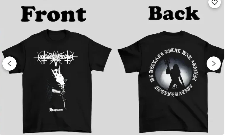 T-shirt Metal Mistigo Varggoth Darkestra Nokturnal Mortum - Noir, Coton, Taille M, Neuf Sans étiquette