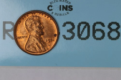 1931 RED BROWN BU 1c LINCOLN WHEAT BACK CENT PENNY RAW-3068