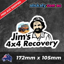 Jims 4x4 Recovery Sticker Funny Laptop Car Window Bumper 4x4 Decal ute 4wd
