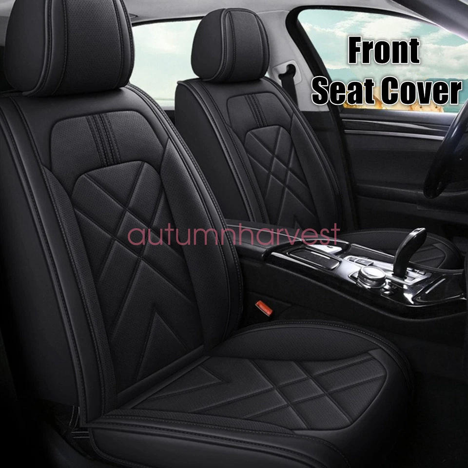For Toyota Corolla Car 5-Seat Cover Full Set Leather Protector Cushion Pad Black - Image 2 of 4