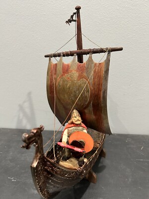 EDWARD AAGAARD Viking Ship Iron Art Copenhagen Denmark Metal