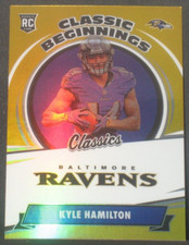 Kyle Hamilton 2022 Panini Classics Beginnings Gold Rookie (16/99) Ravens #CB-25