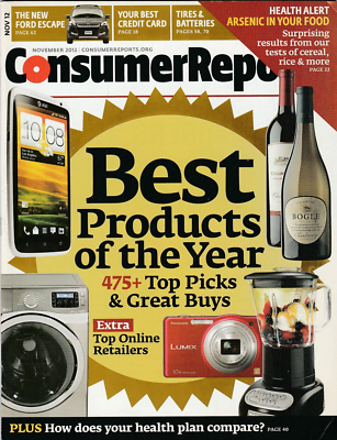 #ad Consumer Reports Magazine November 2012 $11.44