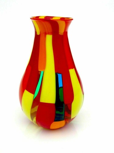 Signed! Murano A Ballarin Freeform Pezzato Bulbous Studio Vase XL Size Amazing - Picture 4 of 12