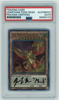 PSA Signed Jonathon Todd Ross Yu-Gi-Oh! The Winged Dragon of Ra LED7-EN000