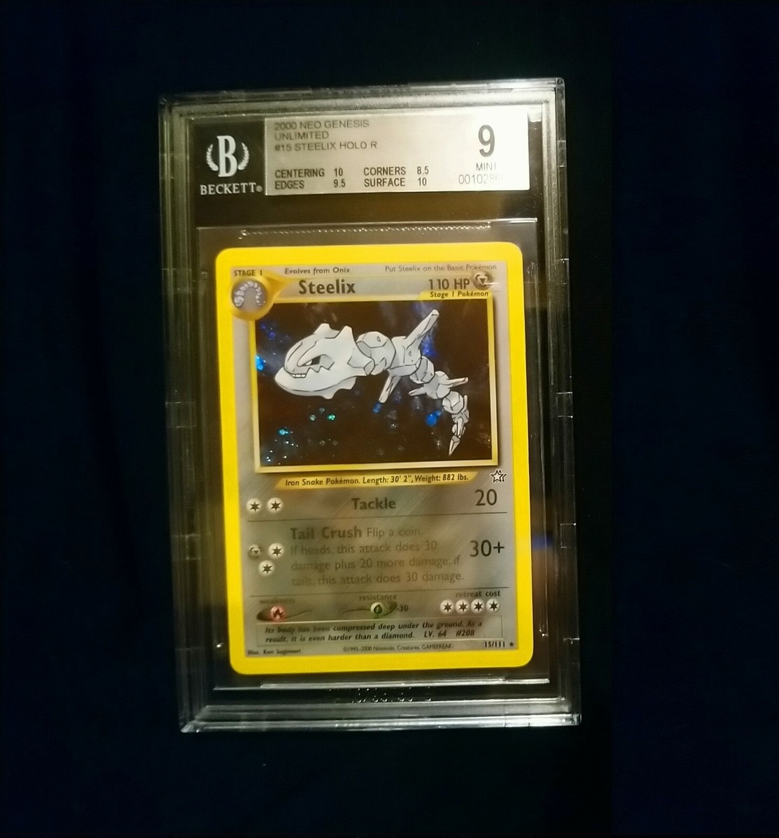 BGS 9/10 ***STEELIX*** 2000 NEO GENESIS UNLIMITED***wTwo 10s