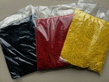 3x 1kg Dekogranulat, Dekosand, WM-Set  Schwarz/Rot/Gelb 1-2mm