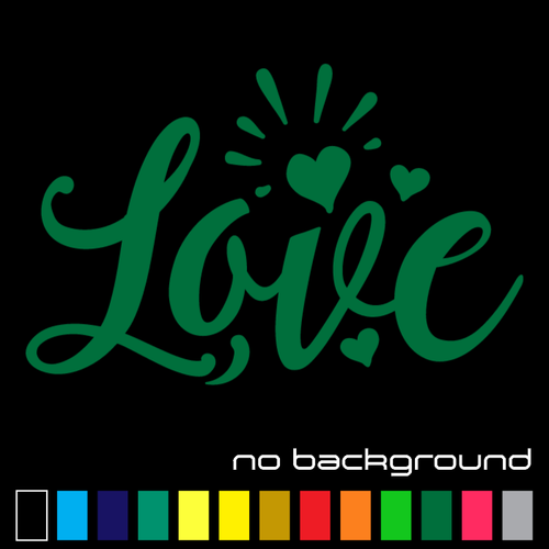 Love Sticker Vinyl Decal - Art Decor Heart Sign Wall Car Window - Picture 14 of 17