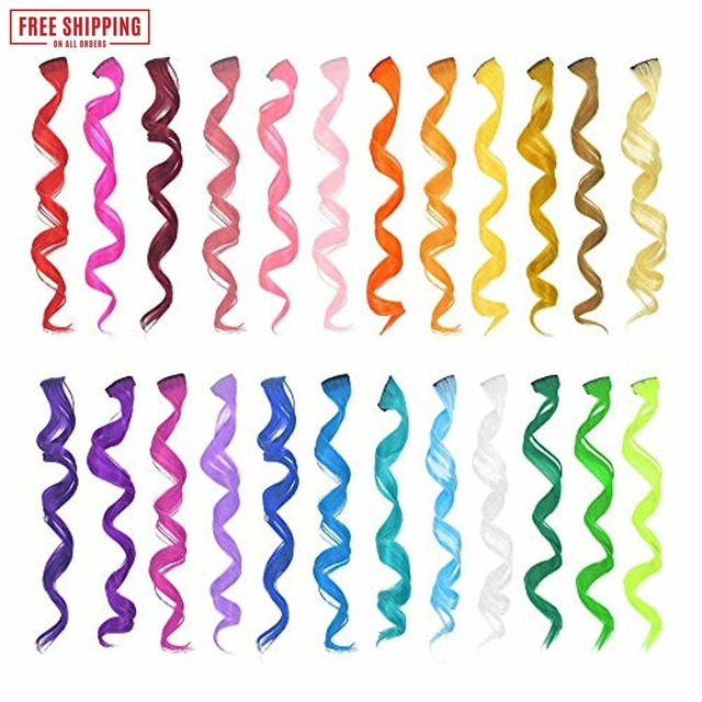 Clip in Colored Hair Extensions for Kids, 24 Pack Free Shipping eBay